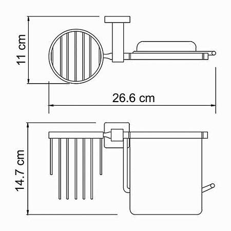 Держатель туалетной бумаги и освежителя WasserKRAFT Lippe K-6559 хром
