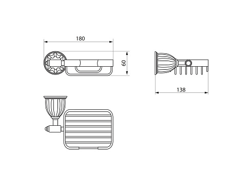 Мыльница решетка RUSH Socotra ST12410 хром