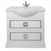 Тумба с раковиной Tessoro Foster TS-F9080-C-W-S 80 белый с патиной серебро