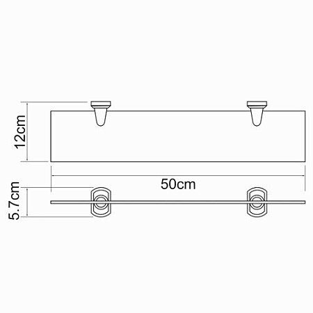 Полка WasserKRAFT Oder K-3024 стеклянная, хром