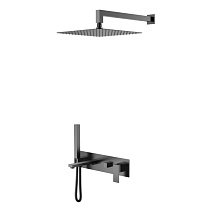 Душевой комплект Boheme Qubic 474-GM для ванны, оружейная сталь Душевой комплект Boheme Qubic 474-GM для ванны, оружейная сталь