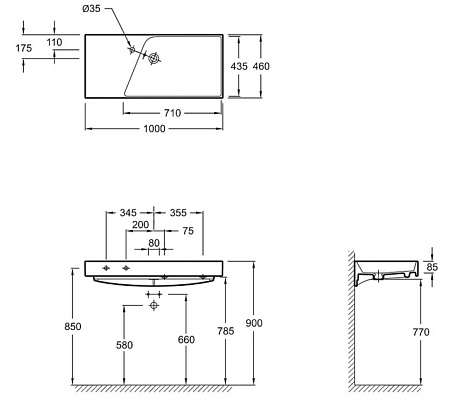 Раковина Jacob Delafon Rythmik EXN112-00 100 см