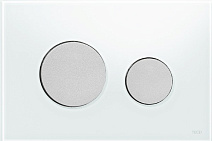 Кнопка смыва Tece Loop 9240659 белое стекло, кнопки хром матовый