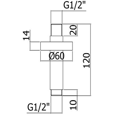 Кронштейн для верхнего душа Paffoni ZSOF064NO черный матовый