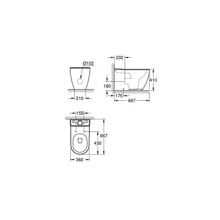 Унитаз-компакт Grohe Euro Essence 3957200H с гигиеническим покрытием