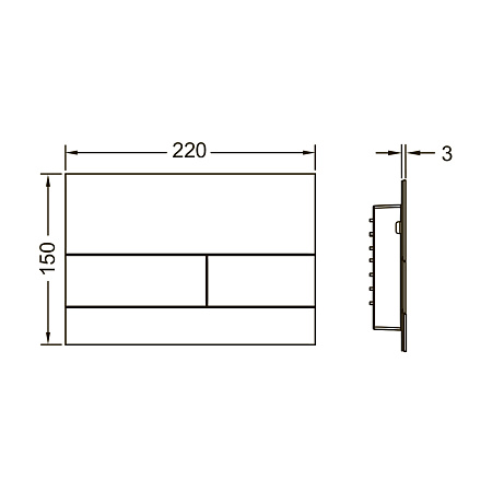 Кнопка смыва Tece Square II 9240845 pжавая сталь