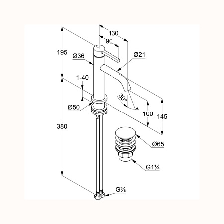 Смеситель для раковины Kludi Nova Fonte Pura 202890515 хром