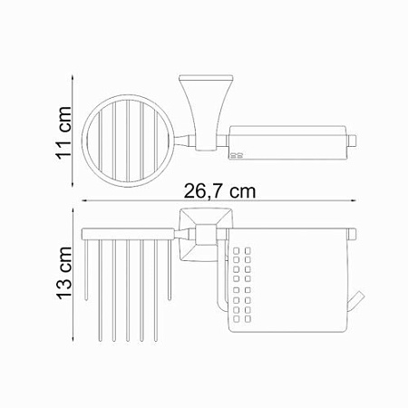 Держатель туалетной бумаги и освежителя WasserKRAFT Wern K-2559 хром