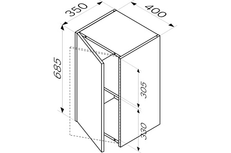 Шкаф Am.Pm Func M8FCH0402OF 40х70 дерево текстурированное