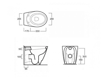Унитаз напольный Simas Bohemien BO 01 nero черный