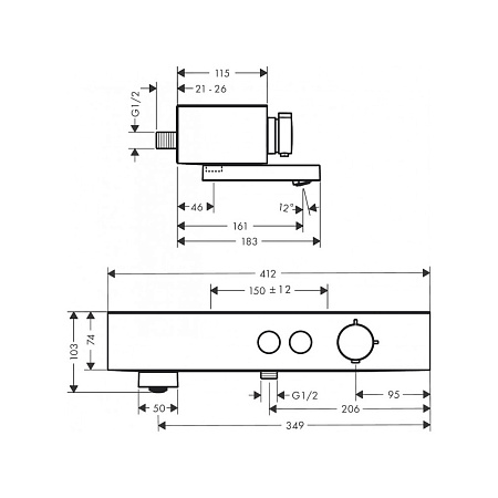 Термостат Hansgrohe ShowerTablet Select 24340000 для душа, хром
