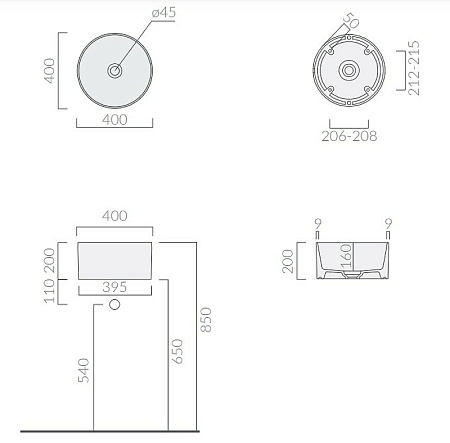 Раковина Galassia Core 7306 40 белый глянцевый