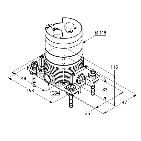 Cкрытая монтажная часть Kludi 88088 для смесителя