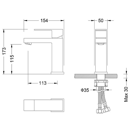 Смеситель Timo Selene 2061/03F для раковины, черный