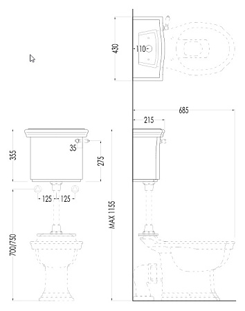 Бачок для унитаза Devon&Devon Westminster IBCBWES