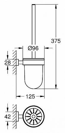 Ершик Grohe Essentials Cube 40513000 хром
