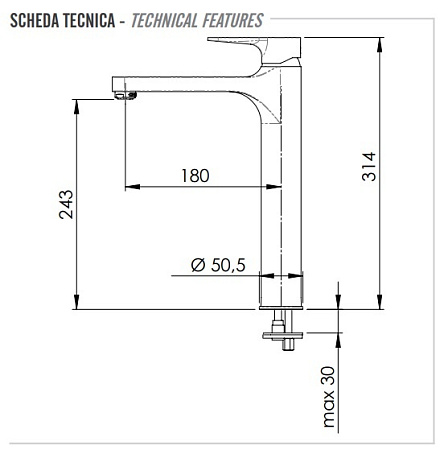 Смеситель Remer Winner W11L для раковины, хром