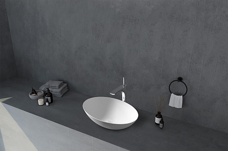 Раковина накладная ABBER Stein AS2609 белый матовый