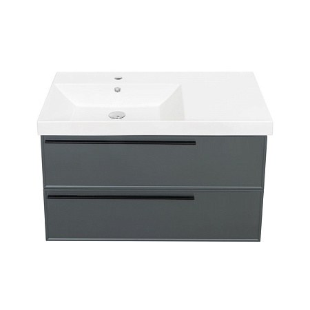Тумба с раковиной La Fenice Elba TWIN FNC-01-ELB-G-90-2 L два ящика, Grigio серый матовый