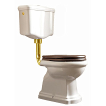 Унитаз Kerasan Retro 101101 со средним бачком, горизонтальный выпуск, фурнитура золото
