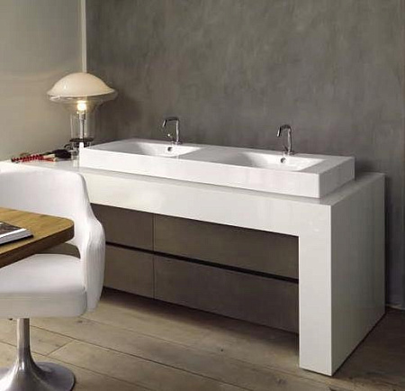 Раковина Kerasan Cento 353601*1 140 двойная, белый