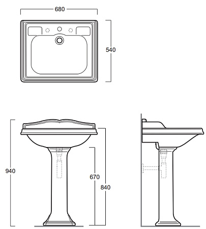 Раковина подвесная Simas Arcade AR 824 bia 1 hole 68x54x16 с 1 отверстием под смеситель, белый