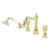 Смеситель Boheme Royal Cristal 395-Royal/CRST на борт ванны, золото