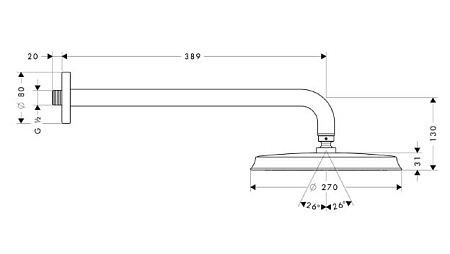 Верхний душ Hansgrohe Raindance 27424000 хром