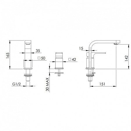 Смеситель Remer Absolute AU57 для раковины, хром