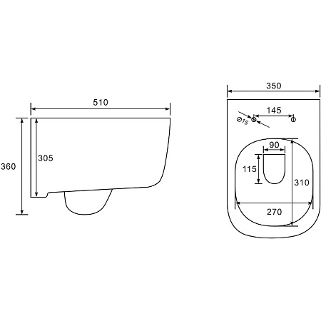 Унитаз подвесной beWash Schutz BKWHR102510 с системой микролифт, черный матовый