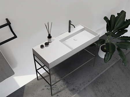 Консоль с раковиной ABBER Stein AS2647 напольная, черный