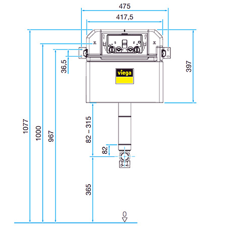 Бачок скрытого монтажа Viega Prevista Dry 771904 для инсталляции 
