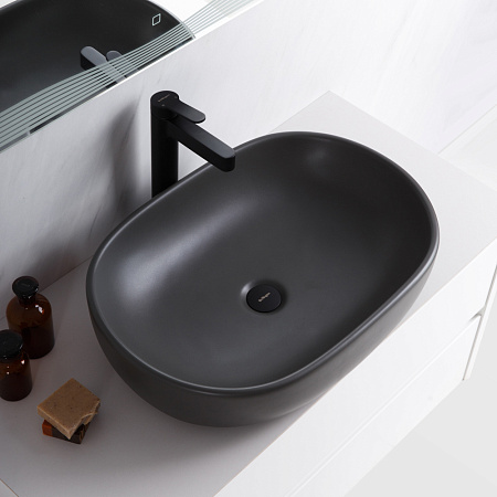 Раковина накладная BelBagno BB1084-H311 60x42x14 серый матовый
