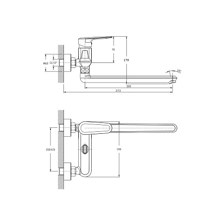 Смеситель для ванны и душа RUSH Devon DE7535-51 хром