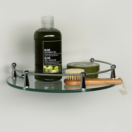 Полка WasserKRAFT K-566 стеклянная, хром