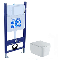 Комплект Aquatek SET AQUATEK ЛИБРА N-14 cm подвесной унитаз + инсталляция