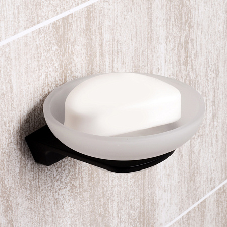 Мыльница WasserKRAFT Elbe K-7229 черный/матовое стекло