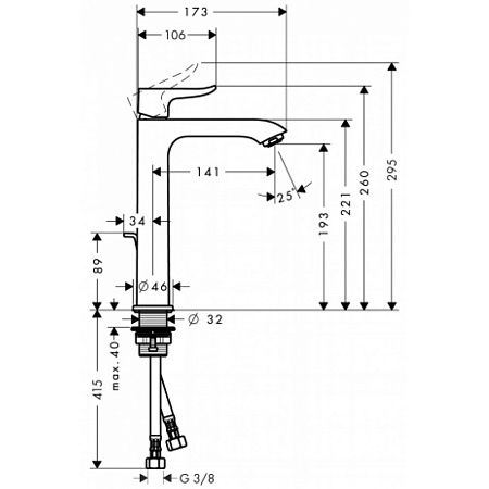 Смеситель Hansgrohe Metris 31185000 для раковины, хром
