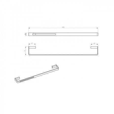 Полотенцедержатель Boheme Q 10942-G-B золото/черный