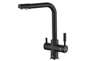 Смеситель Zorg Steel Hammer SH 552 BLACK CR для кухонной мойки/для фильтра, черный металл/хром