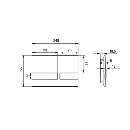 Кнопка смыва IDDIS Unifix UNI06MBi77 черный