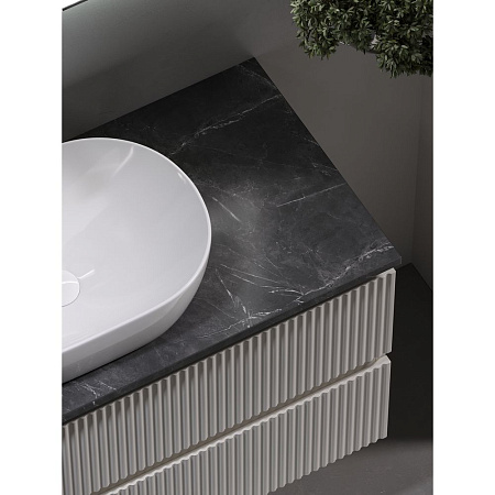 Тумба с раковиной и столешницей Sancos Snob R 100 SNR100CE+TT100A1X Beige Soft/Black Sky