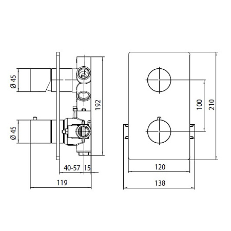 Смеситель Bossini Oki Z00002.021 для душа (внешняя часть), золото