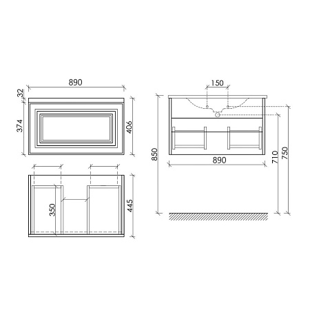 Тумба под раковину Sancos Very VR90W 90 Bianco