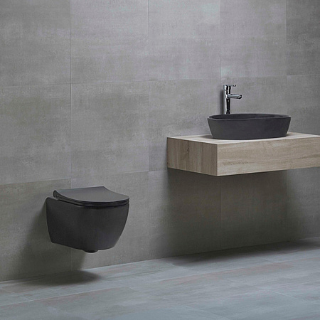 Унитаз подвесной beWash Bogen 88303670 с системой микролифт, черный матовый