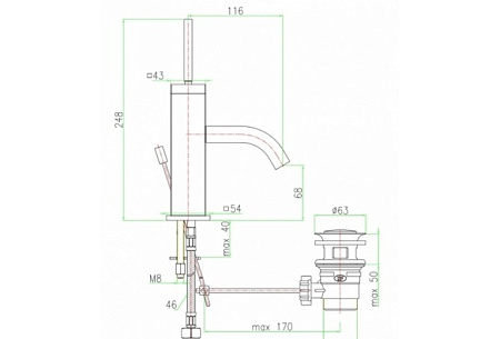 Смеситель Fiore XR 72CR7230 для биде, джойстик