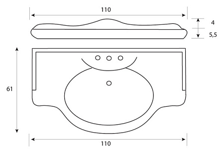 Тумба с раковиной Cezares Andama 110 noce