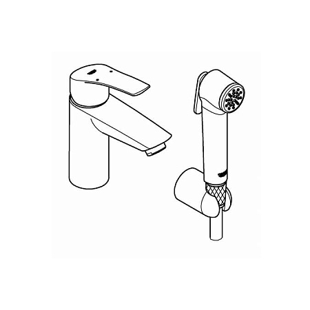 Смеситель с гигиеническим душем Grohe Eurosmart 23124003 для раковины, хром