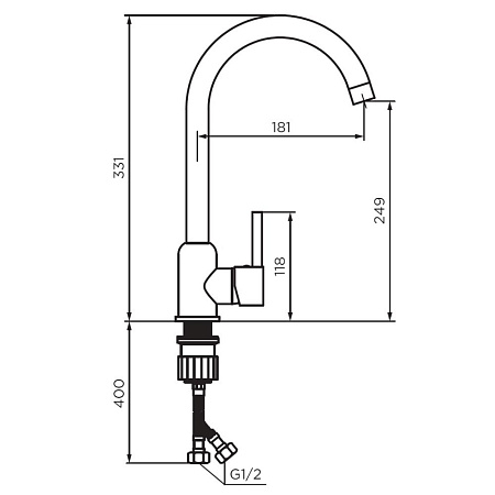 Смеситель Dorff Logic D3007033 для кухонной мойки белый