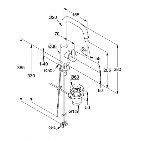 Смеситель Kludi Pure&Easy 370230565 для раковины, хром